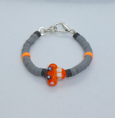 Bracelet for Little Coolios orange & light gray car - Petityu