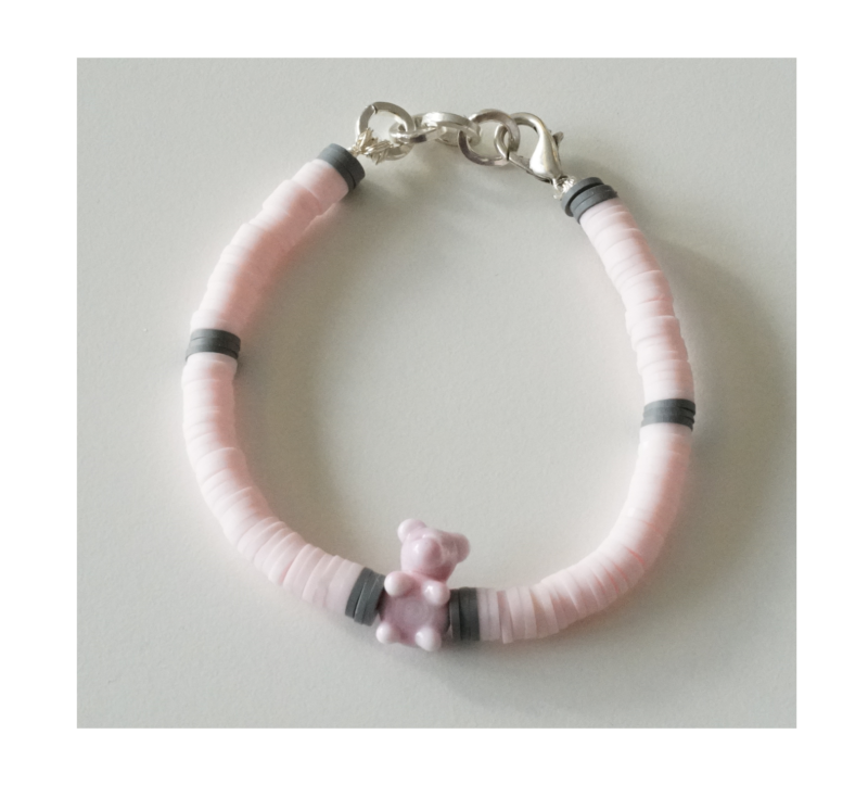 Bracelet For Cutey Petits- pin kteddy bear pembe oturan ayicik bombo - Petityu