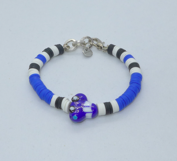 Bracelet For Little Coolios- sax car blue black white - Petityu