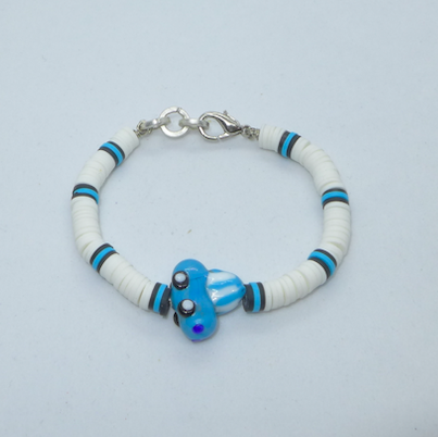 Bracelet For Little Coolios- white and blue car - Petityu