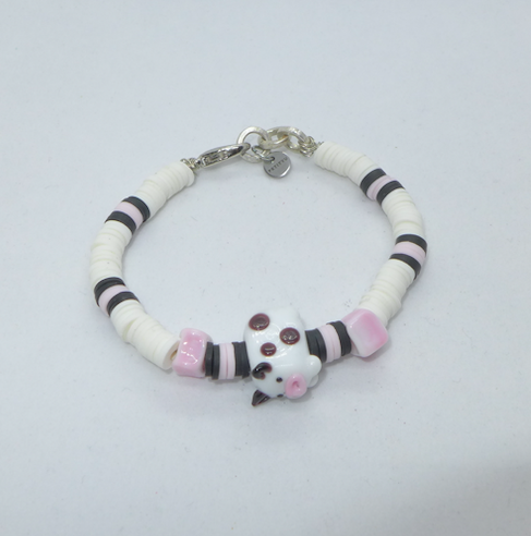 Bracelet For Little Cuties & Coolios-COW Mother Goddesses Black White Pink - Petityu