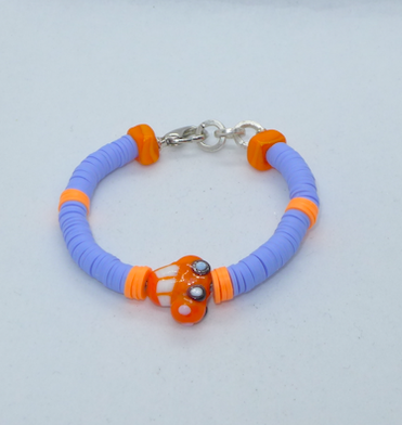Bracelet for Petit Coolios- orange car & blue - Petityu