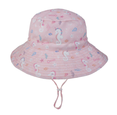 UV Protection Sun Hat - UPF50+ Pink Unicorns Beach Girls Bucket Hats - Petityu