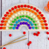 Montessori Gökkuşağı tahta ahşap oyuncak- Duyusal renk siralama canli renkler - Petityu