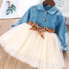 Petityu Kız Çocuk Kot Gömlek Tutu Elbise - Petityu