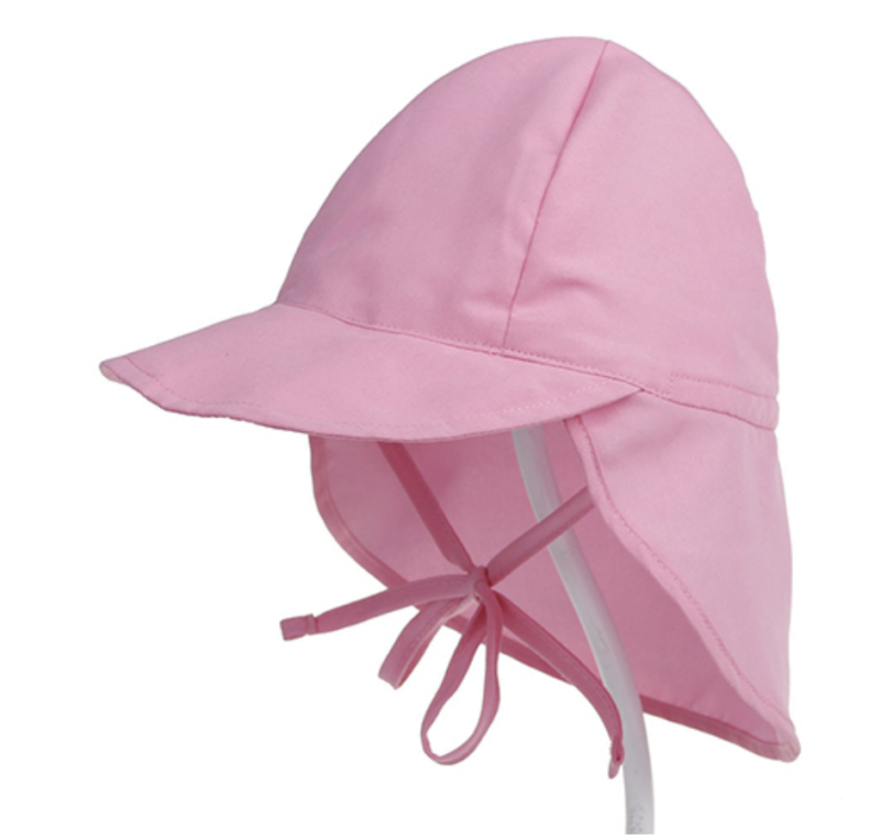 Petityu upf50+ güneş korumalı pembe boyunlu şapka 0-2 yaş - Petityu