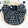 Black And White Dotty Bib For Little Cuties- Puantiyeli Su Geçirmez Önlük Mama Önlüğü - Petityu