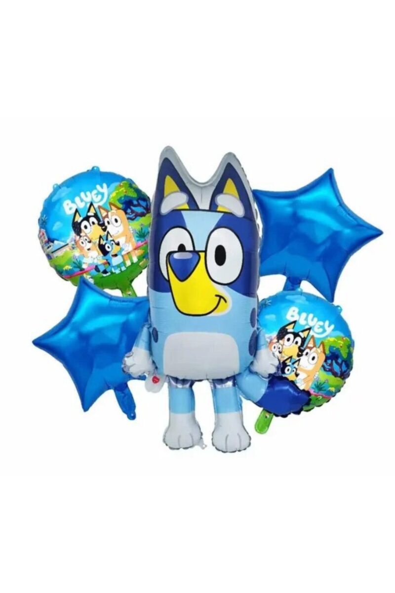 Bluey 7 yaş folyo balon seti 6'lı doğumgünü balon seti - Petityu