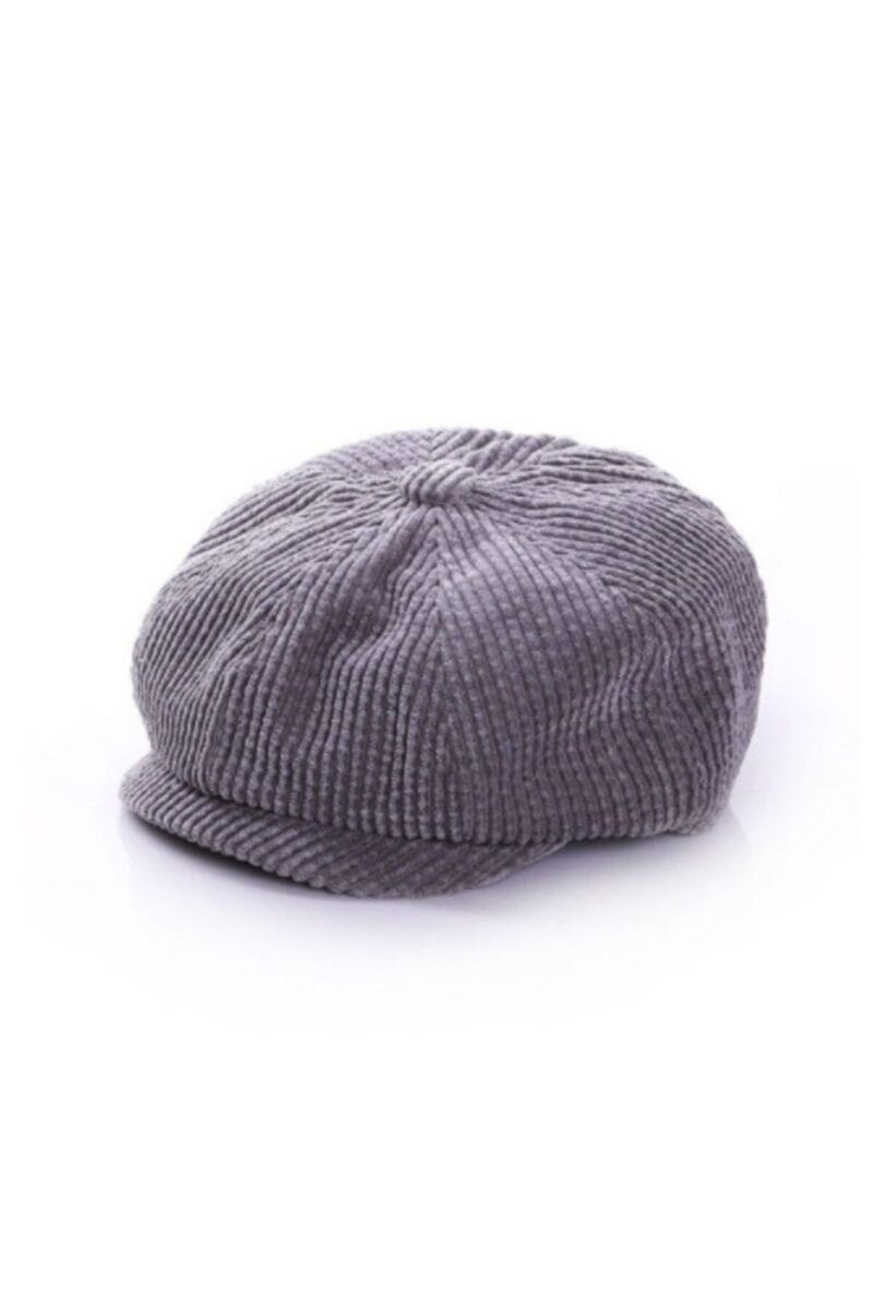 Cap For Little Coolios- Gri Kadife Çocuk Kep Vintage - Petityu