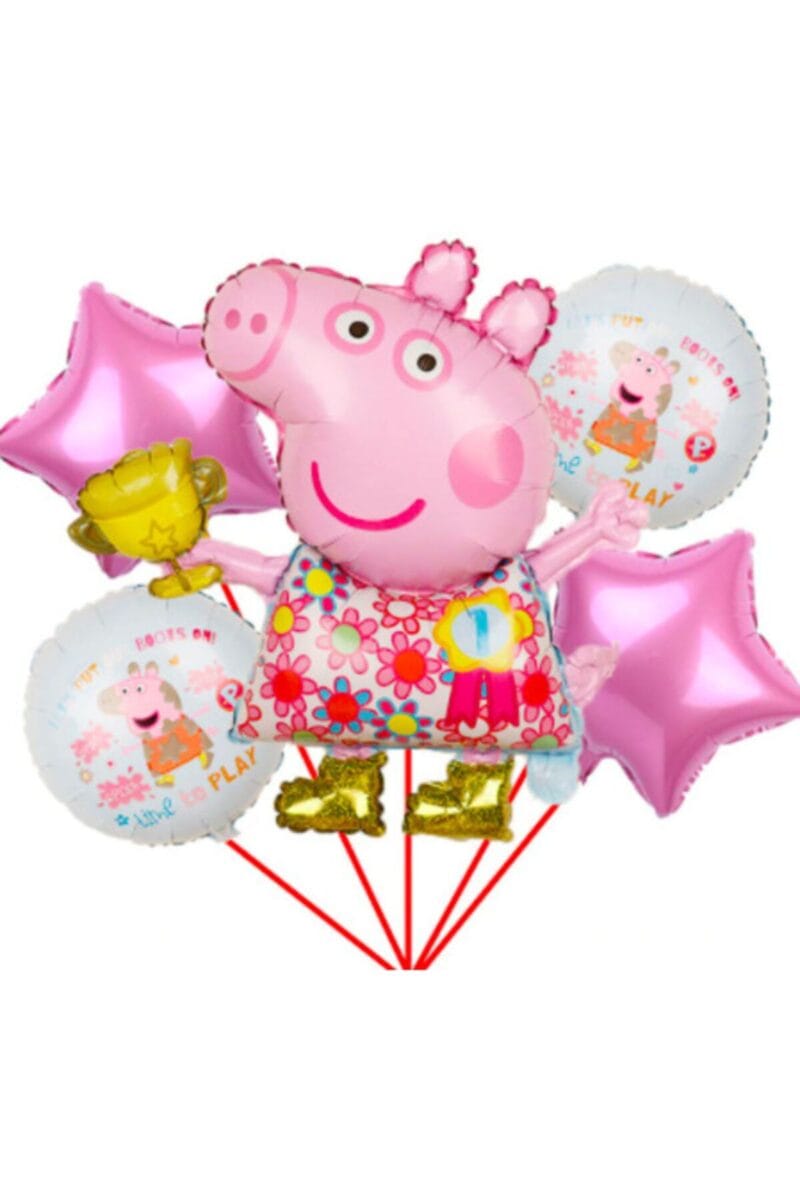 Peppa Pig Foil 3'lu Balon Seti Dogumgunu Balon Seti Folyo Peppa Pig George - Petityu