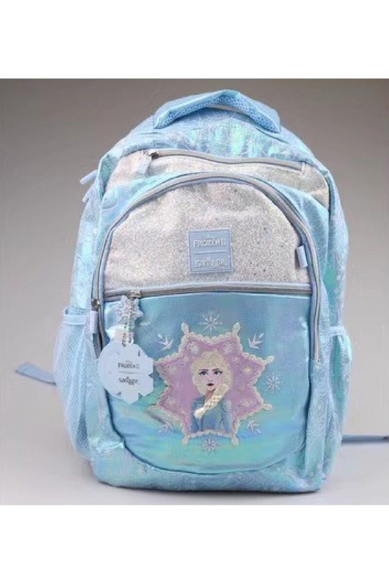 Smiggle Elsa gümüş simli lilamsı mavi sırt okul çantası - Petityu