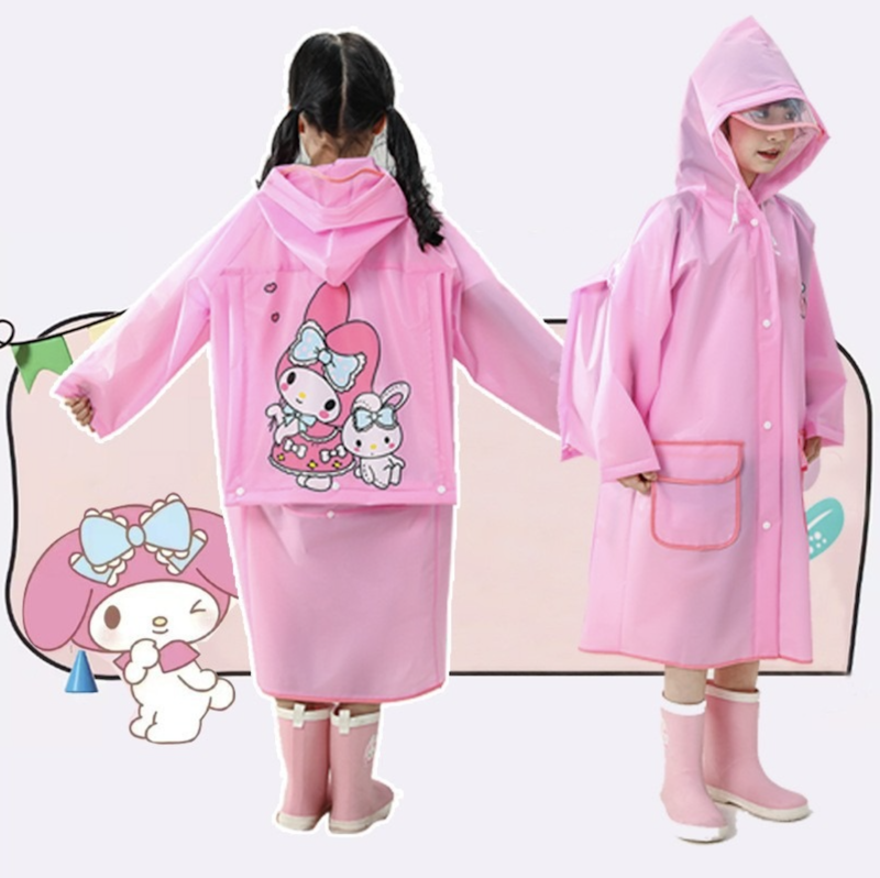 Petityu Sanrio pembe sugeçirmez biyeli cepli yağmurluk - Petityu