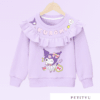 Petityu Kuromi Kışlık ikli takım içi polar tutu etekli taytlı sweatshirt eşofman takım - Petityu