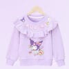 Petityu Kuromi Kışlık ikli takım içi polar tutu etekli taytlı sweatshirt eşofman takım - Petityu