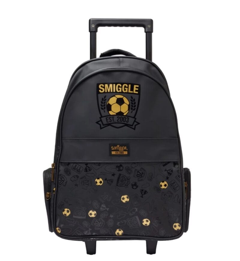 Petityu Smiggle Gold Futbol Toplu Siyah Çekçekli Okul Sırt Çantası - Petityu