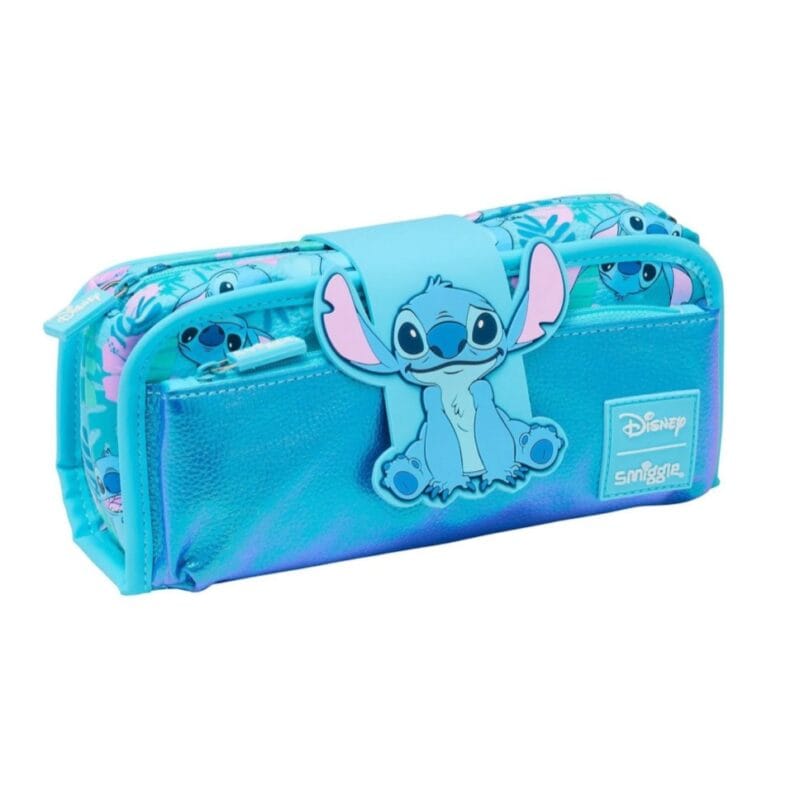 Stitch Şirin Geniş Kapasiteli Çift Fermuarlı Kalem Kutusu - Petityu