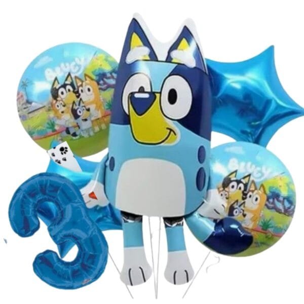 Bluey Folyo Balon Seti Doğumgünü Balon 3 Yaş