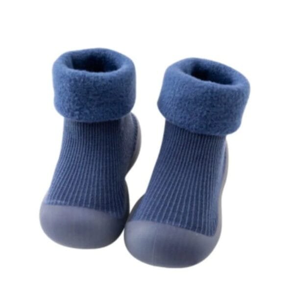 Petityu Kaydırmaz Kışlık Ev Patiği - Mavi Çorap Patik 20-21