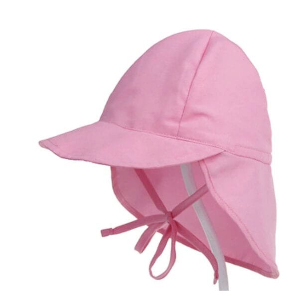 Petityu Upf50+ Uv Koruma Pembe Çabuk Kuruyan Ayarlanabilir İnce Kumaş Boyun Korumalı Şapka 3-6 Yaş
