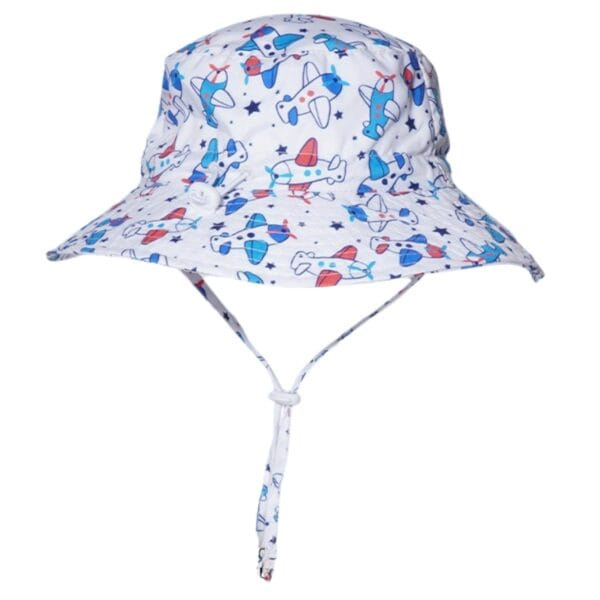 Petityu UPF50+ Güneş Korumalı Uçak Desenli Ayarlanabilir Bebek Çocuk Şapka
